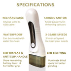 Electric Callus Remover for feet - FSA Eligible - Portable Rechargeable Electric Foot Files with 3 Heads - Pedicure Kit for Dry