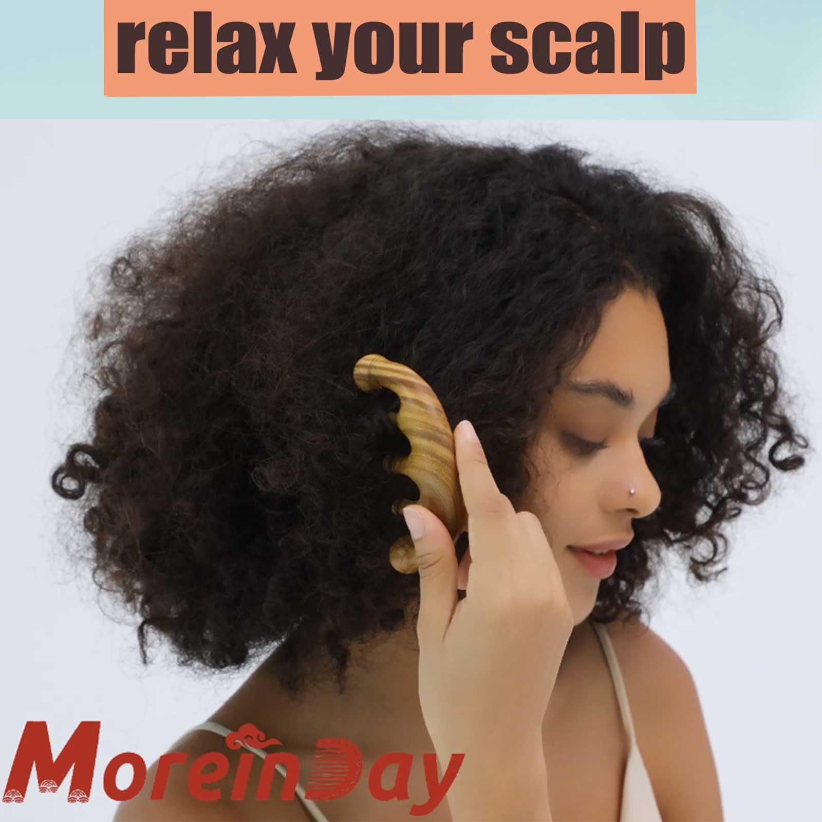 Moreinday Massage Comb Loc Comb Wooden Scalp Massager Wood Head Massager Scalp Gua Sha Comb for Women Sandalwood Comb for Men