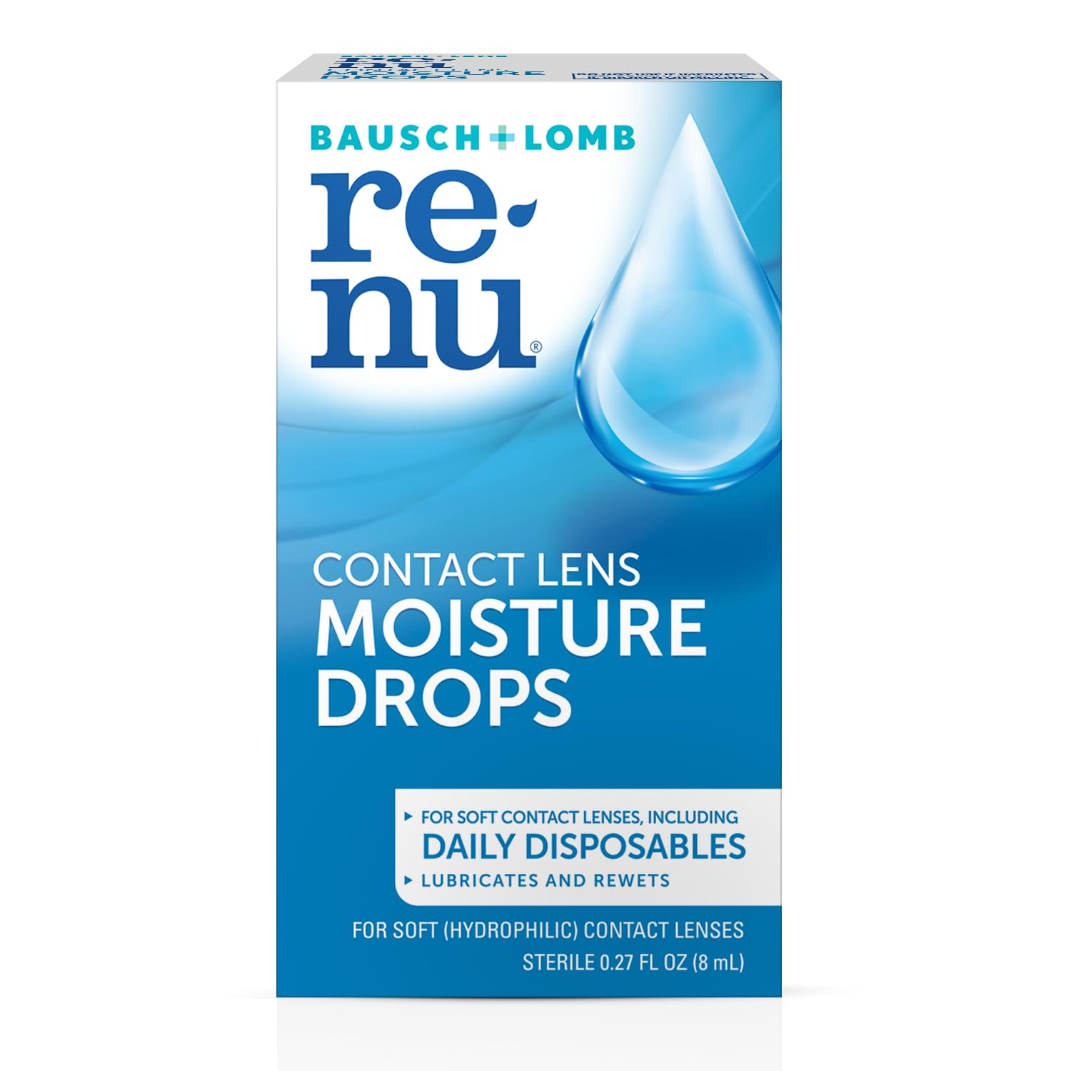 Renu Multiplus Lubricating & Rewetting Drops -From Bausch + Lomb -8 Ml (0.27 Fl. Oz.) - Pack Of 3