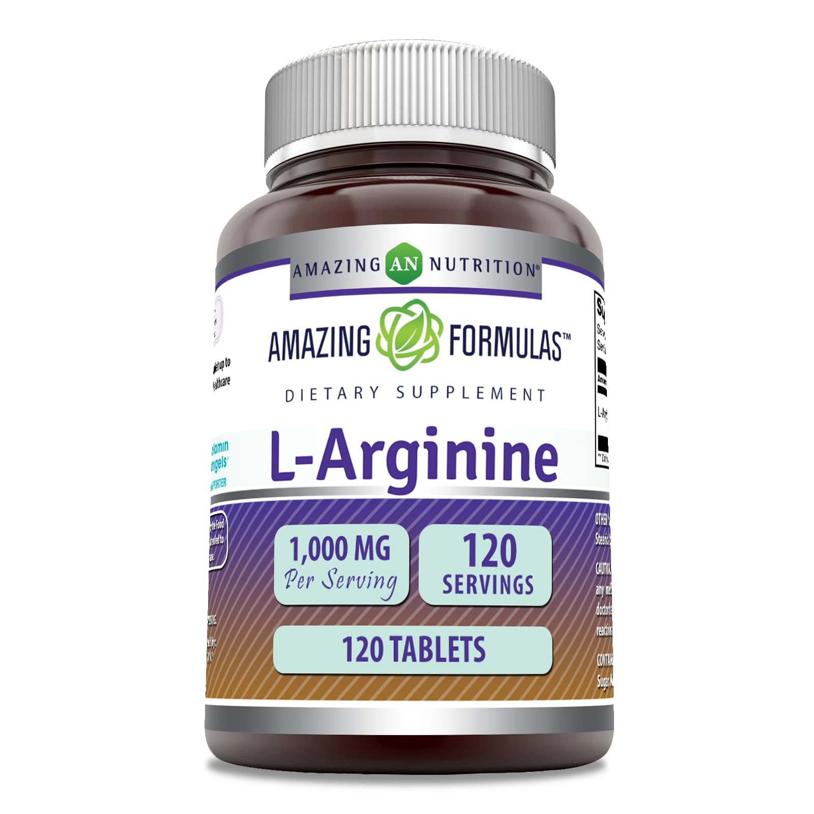 Amazing Formulas L-Arginine 1000mg 120 Tablets Supplement | Best Amino Acid Supplement for Women & Men | Non-GMO | Gluten Free |