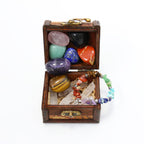 Nvzi Crystals and Healing Stones Set in Wooden Display Box, Gemstones and Crystals Kit, 7 Chakra Stones, Spiritual Gifts for Wom