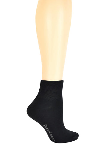 Yomandamor Women's Non-binding Flat Knit Ankle Casual/Diabetic Socks with Seamless Toe,5 Pairs L size