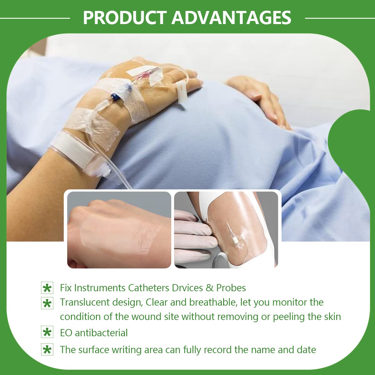 Transparent Film Dressing 2.3 x 2.75, 100 Packs, Waterproof Wound Cover Bandage, Post Surgical Shower or Tattoo Aftercare Bandag