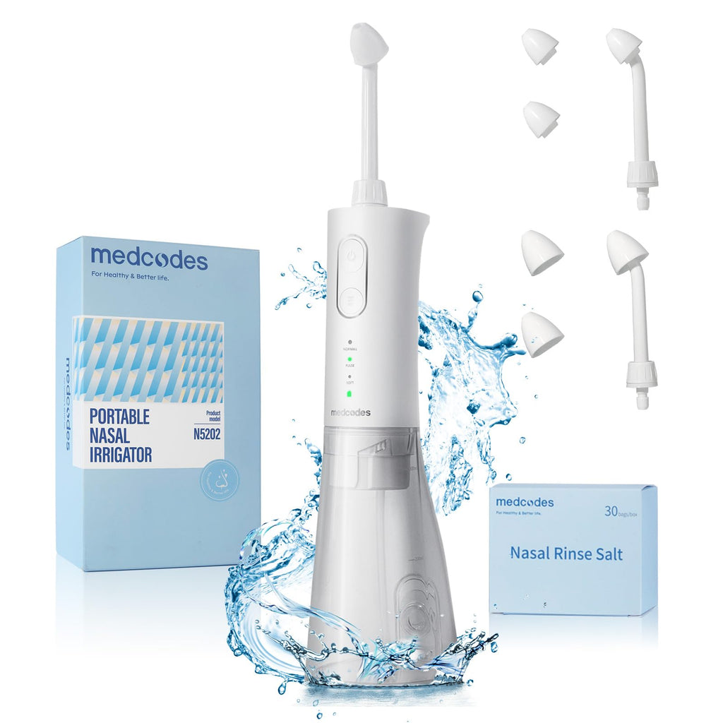 medcodes Neti Pot Sinus Rinsing, Cordless Nasal Irrigation System Nasal Rinse Bottle Cleaner Machine, Electric Sinus Rinse Syste