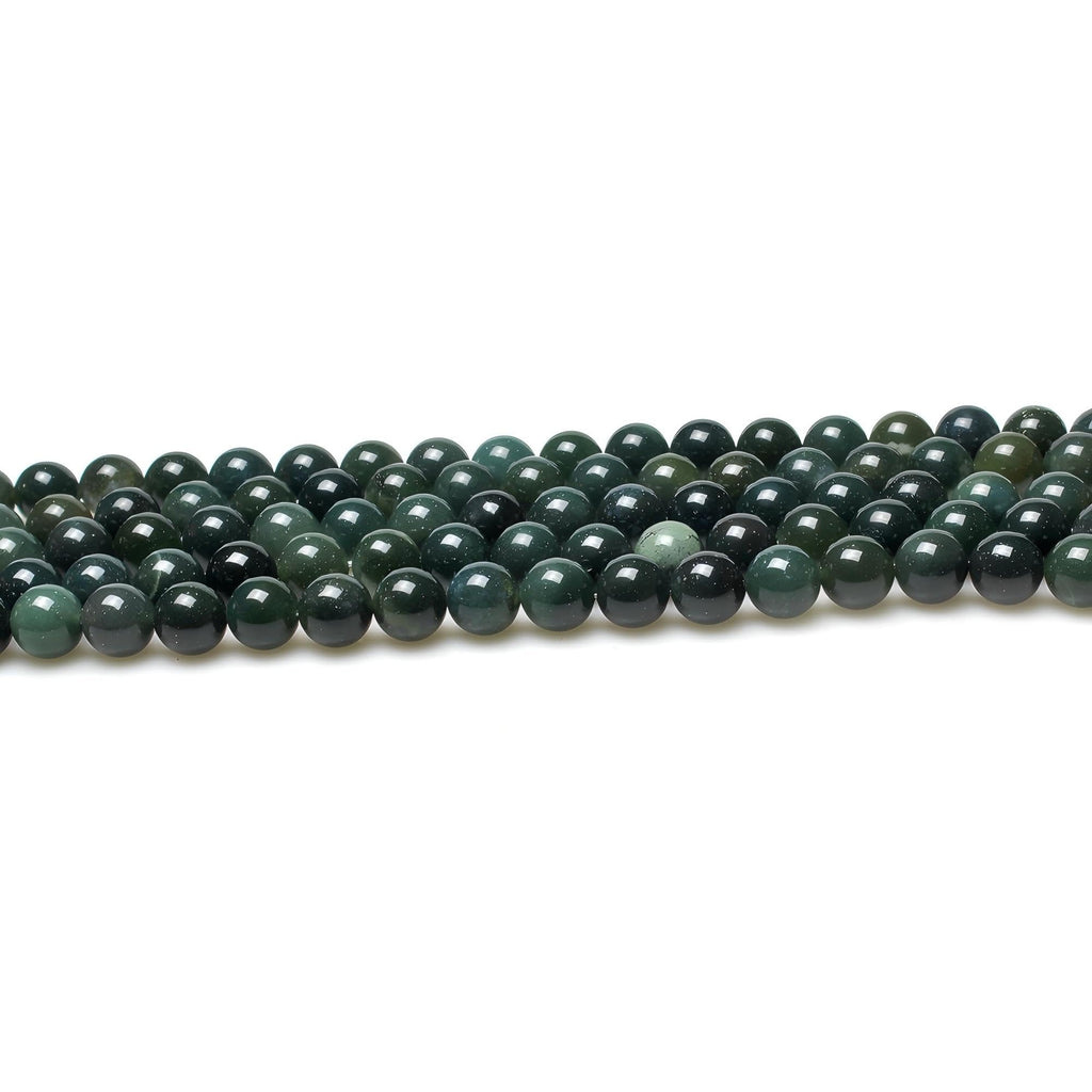 MJDCB Natural Moss Agate Round Crystal Energy Stone Beads Healing Power for Jewelry Making (6mm)