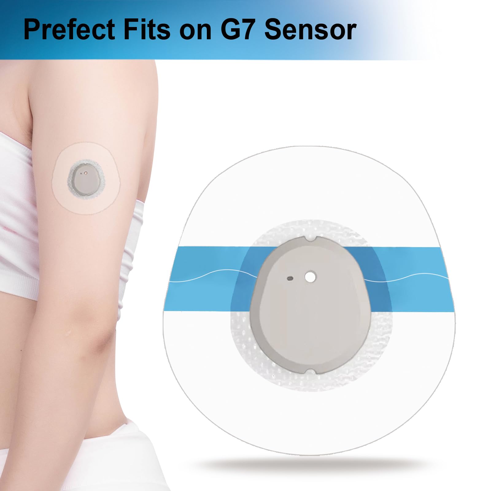 Kuruyo G7 Adhesive Patches Waterproof 60Pcs stelo Overpatch Clear Latex Free Strong Adhesion Long Lasting 10-15 Days Sweatproof