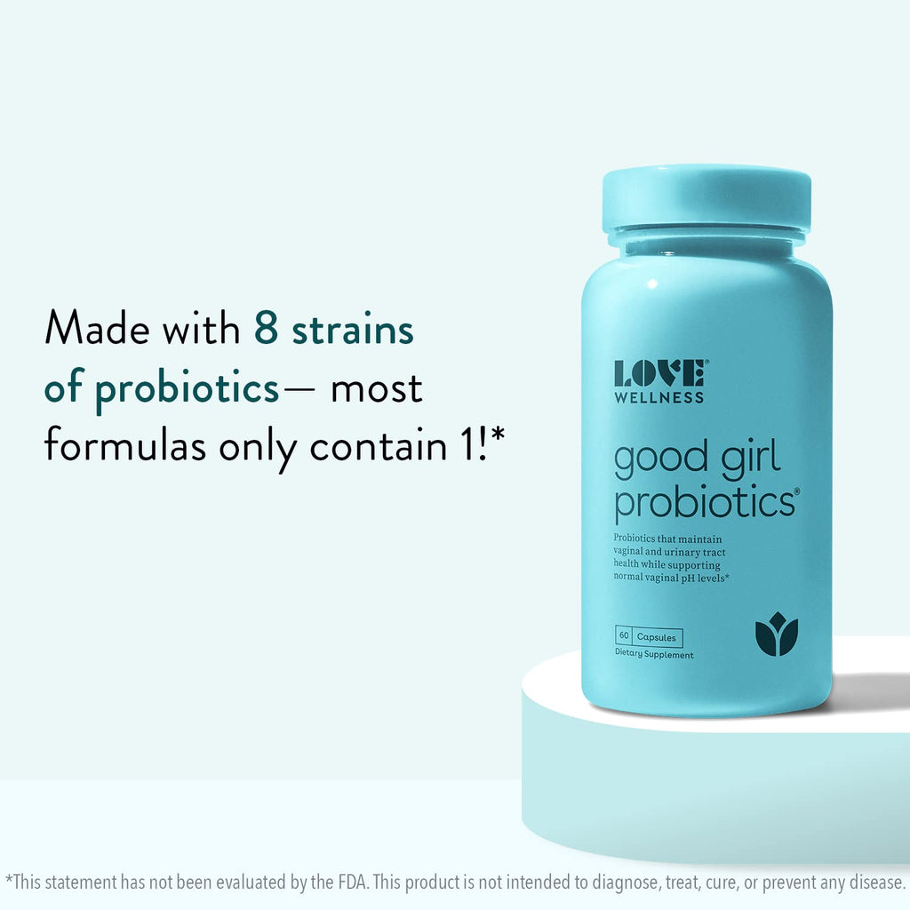 Love Wellness Vaginal Probiotics for Women, Good Girl Probiotics | pH Balance Supplement for Feminine Health with Prebiotics | U