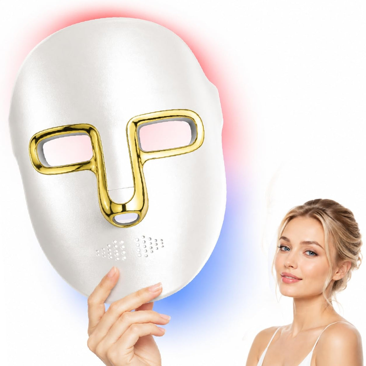 Red Light Therapy Mask with LED Face Mask Red Blue Light Therapy, 162 LEDs