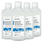 McKesson Isopropyl Rubbing Alcohol 70% [4 Count] USP First Aid Antiseptic, 16 oz