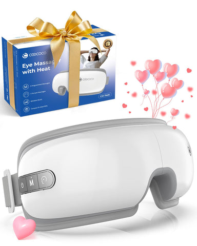 CooCoCo Eye Massager with Heat, Valentines Day Gifts for Women, Heated Eye Mask for Migraine & Headache Relief, Dry Eyes, Improv