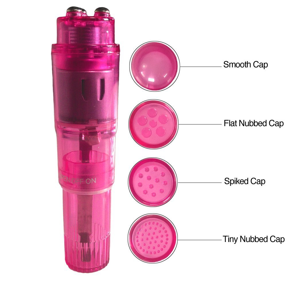 Finever Small Mini Vibrating Massager Handheld Portable Tool for Women with 4 Heads Pocket Pen for Face Neck Head Back and Shoul