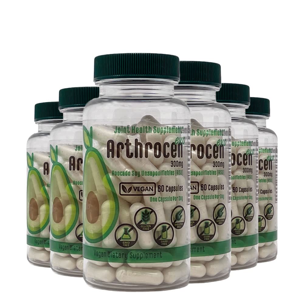 Arthrocen EVO Vegan Joint Health Supplement, 300Mg Avocado Soy Unsaponifiable, 60 Day Supply, One Capsule Per Day (12 Months)