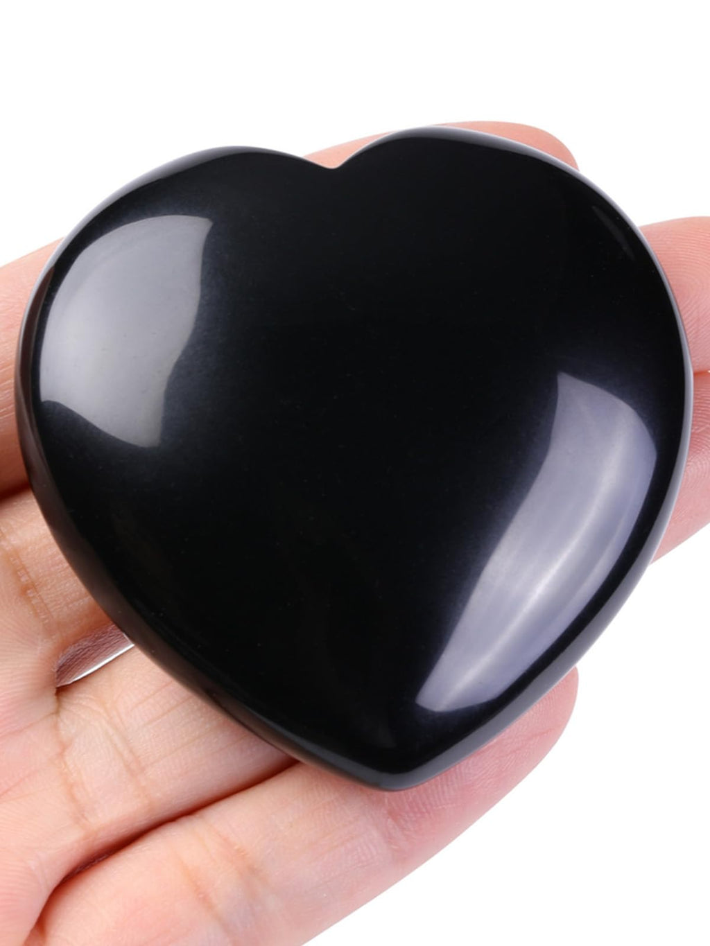 Jovivi 60mm Large Black Obsidian Crystal Heart Healing Crystals Heart Stones Polished Pocket Love Gemstones Chakra Reiki Energy 