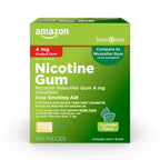 Amazon Basic Care Nicotine Polacrilex Coated Gum 4 mg (nicotine), Cool Mint Flavor, Stop Smoking Aid, 160 Count