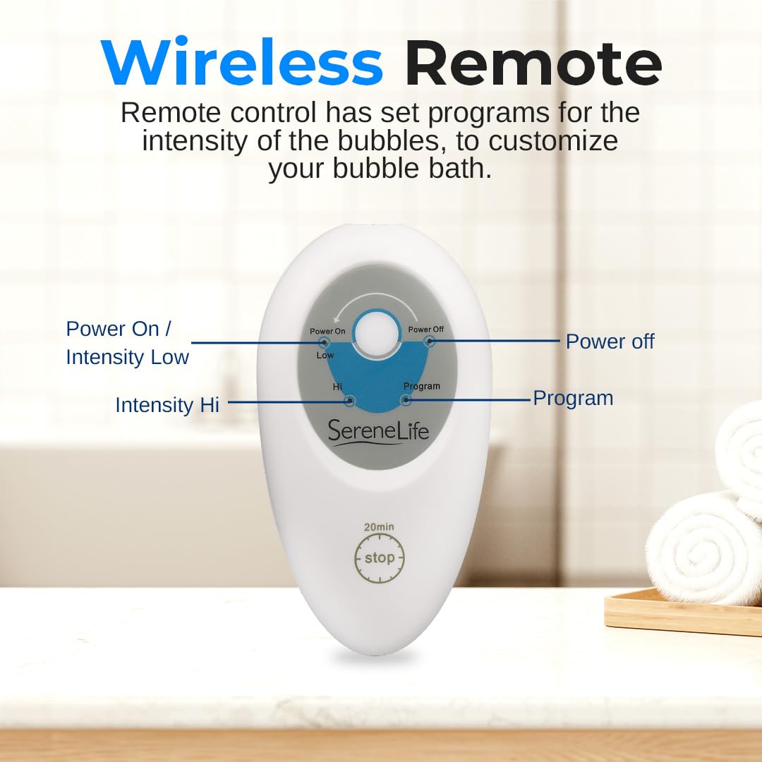 Portable Spa Bubble Bath Massager - Thermal Spa Waterproof Non-Slip Mat with Suction Cup Bottom, Motorized Air Pump & Adjustable