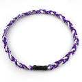 MapofBeauty 18 Fashion Three Braided Rope Sport Style Tornado Necklace (Purple/White)