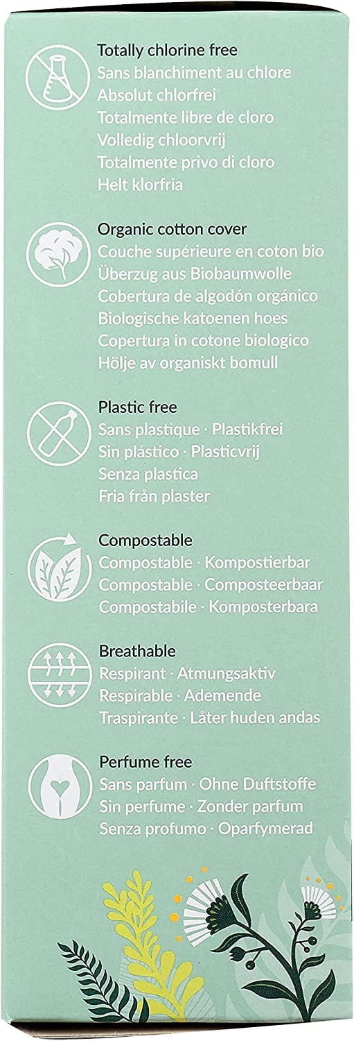 Natracare Natural Organic Mini Panty Liners, Made with Certified Organic Cotton, Ecologically Certified Cellulose Pulp and Plant