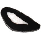Rockcloud 10 Pcs Agate Light Table Slices, Healing Crystals Geode Stones,Irregular Home Decoration Jewelry Making,Black