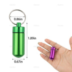 AUEAR, 15 Pack Mini Pill Box Keychain Waterproof Aluminum Container Tube for Outdoor Camping Travel