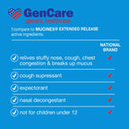 GenCare - Mucus Relief Guaifenesin Maximum Strength 1200mg (30 Tablets) Extended Release Expectorant for Chest Congestion & Coug