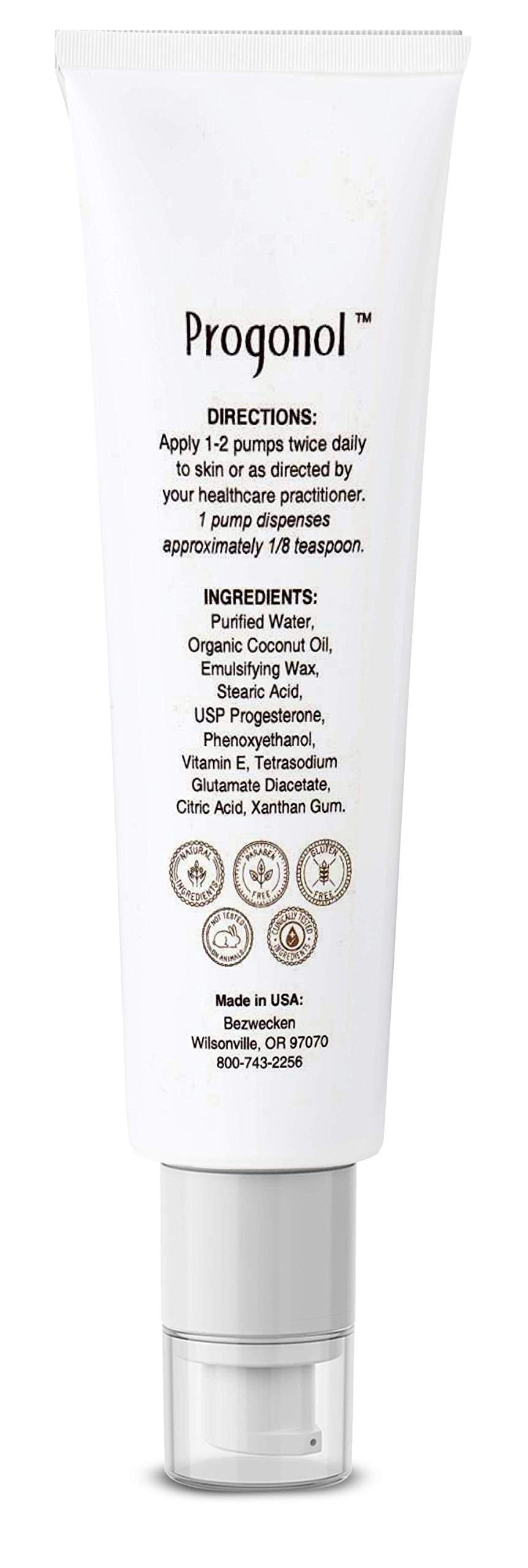 Bezwecken - Progonol - 2oz Crme - Professionally Formulated Pre-Menopause & PMS Symptom Support - Safe, Natural, Paraben Free -