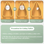 Pill Cutter Splitter for Small and Tiny Pills - Pill Cutter 1/4 - Accurately Cuts Multiple Pills - Easy Open Snap Button. Detach