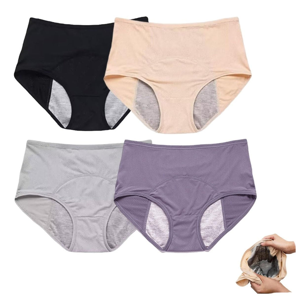 IDCWZL Leakproof Panties for Women Over 60 Leak Proof Ladies Underwear with Incontinence Comfortable(4pc-b,M)