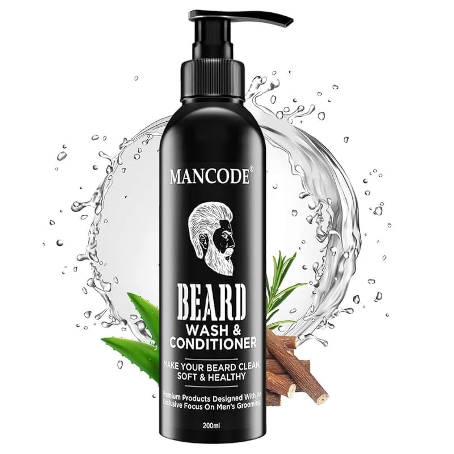 Mancode Beard Wash & Conditioner  200Ml | Conditions & Cleans Beard Mustache | Blended With Licorice, Vitamin C & Aloe Vera | N
