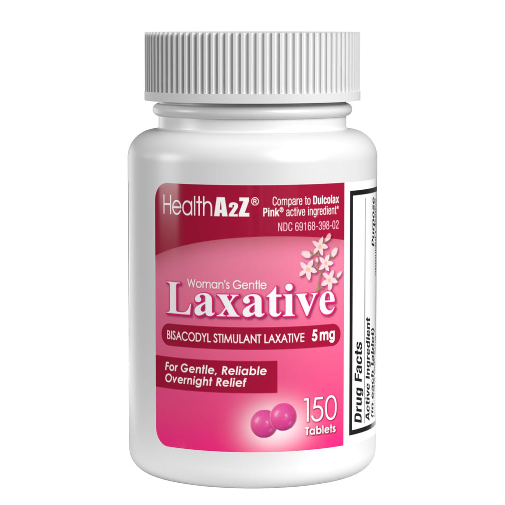HealthA2Z Womans Gentle Laxative | Bisacodyl Stimulant Laxative 5mg | Constipation Relief | Gentle and Reliable | Overnight Rel