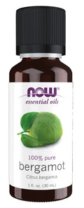 NOW Essential Oils, Bergamot Oil, Sweet Aromatherapy Scent, Cold Pressed, 100% Pure, Vegan, Child Resistant Cap, 1-Ounce