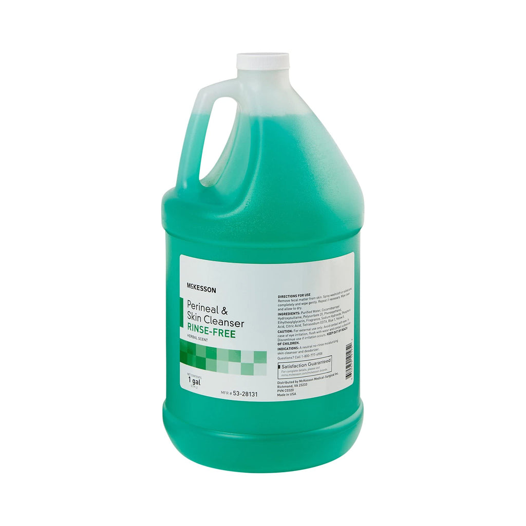 McKesson Perineal Skin Cleanser, 1 Gallon [Pack of 4] Rinse-Free Body Wash for Incontinence or Ostomy Care, Herbal Scent