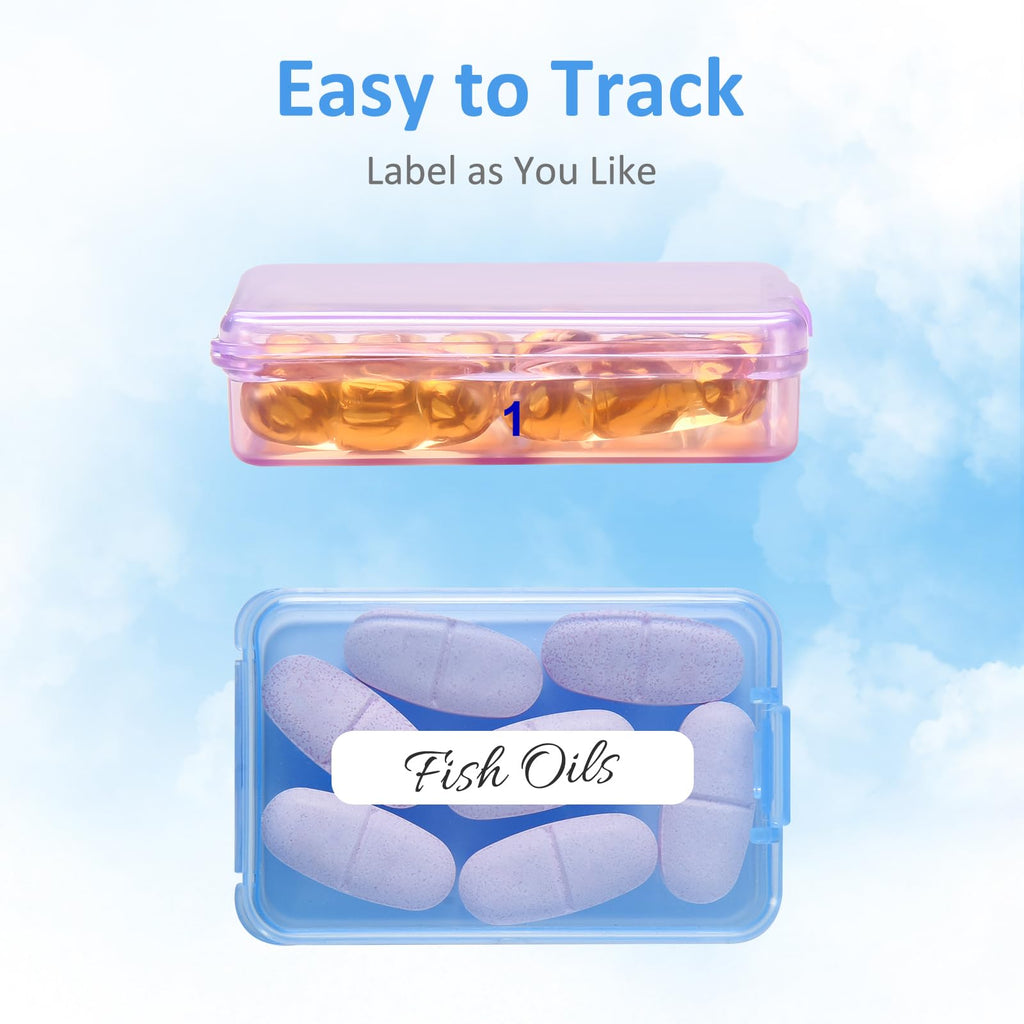 Fullicon Small Pill Case for Purse, Travel Medicine Pill Organizer, Weekly 7 Day Daily Pill Box, Pocket Pharmacy Pill Container