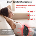 Back or Belly Heating Pad, Electric Waist Belt Device with 3 Heat Levels and 3 Massage Modes, Portable Cordless Fast Heating Pad