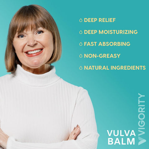 Vigority Vulva Balm Vaginal Moisturizer for Women 2-pack: Intimate Skin Care Relieves Dryness, Itch, Odor & Irritation - Menopau