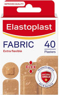 Elastoplast Extra Flexible Fabric Plaster Strips (40 Pieces), Extra Flexible Fabric Plasters, Breathable Plasters, Flexible Larg