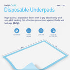 Dynarex Disposable Underpads, Medical-Grade Incontinence Bed Pads to Protect Sheets, Mattresses, and Furniture, 23   x36    (60g
