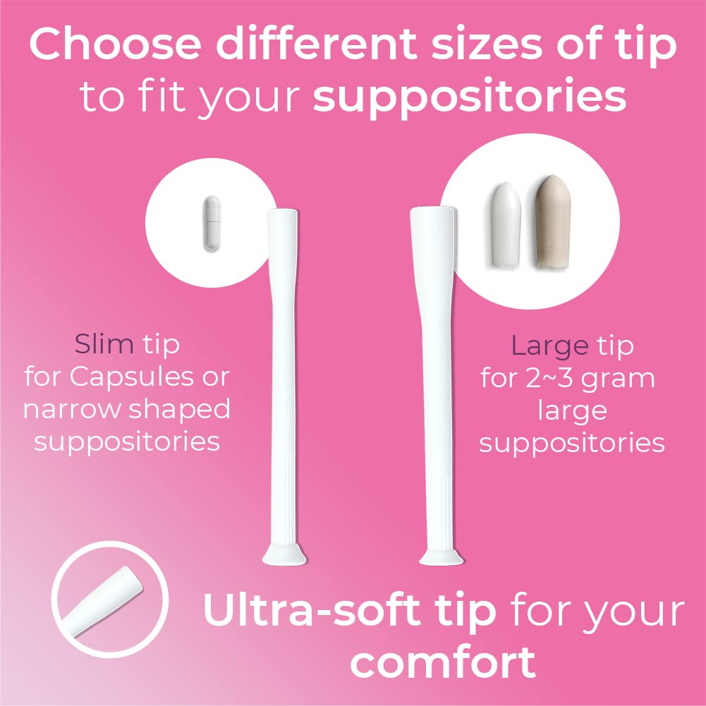 Natureland [10 Pack] Vaginal Suppository Applicators for Women, Soft Tip Auxiliary Tool for Pills, and pH Balance Tablet Supposi