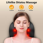 iKristin Back Massager with Heat,Shiatsu Neck Back Massager Pillow,Deep Tissue Kneading Back Massage,Massage Pillow for Shoulder