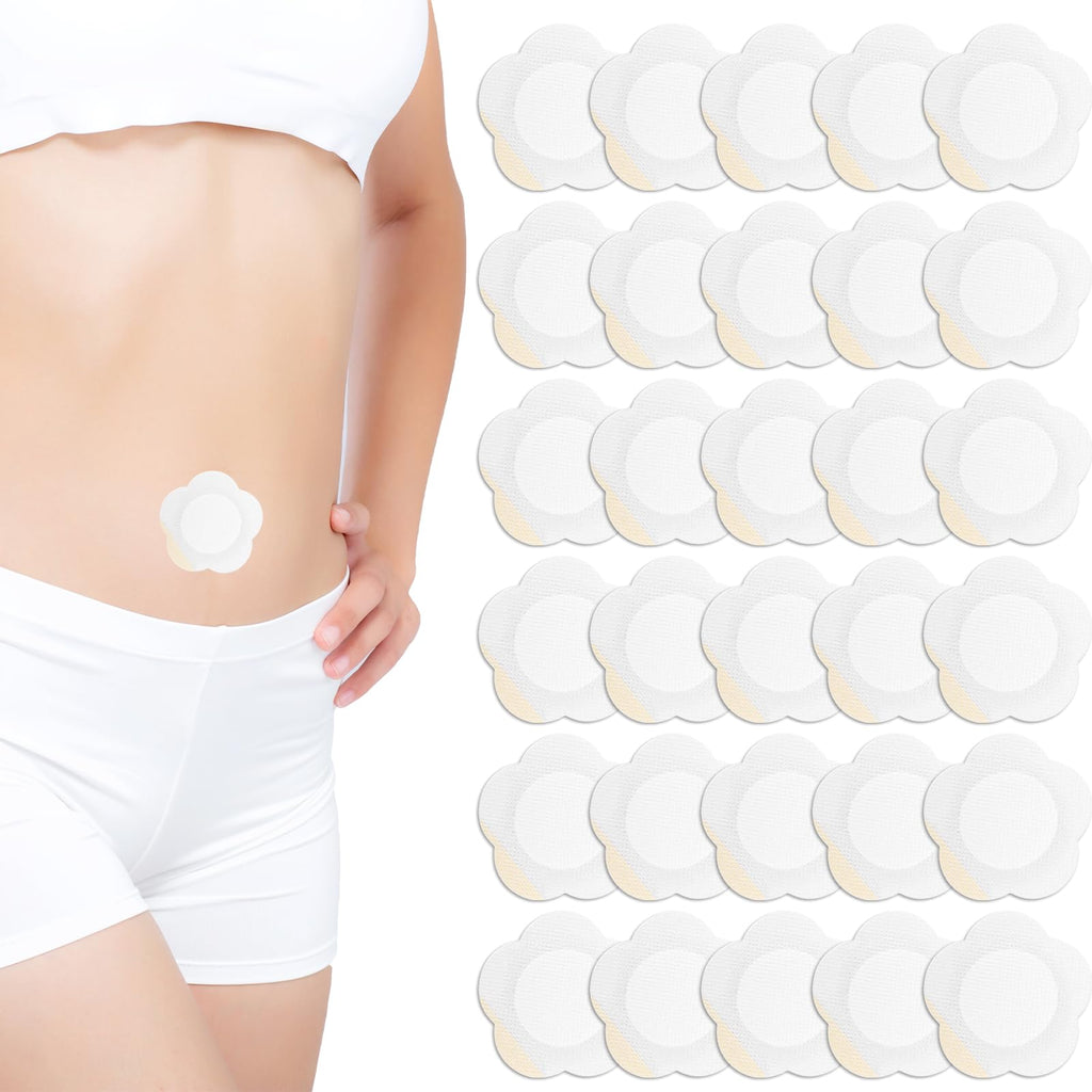 30pcs Castor Oil Pack Wrap for Belly Button, Self-Adhesive Castor Oil Patches Cover Patch Organic Disposable Spunlace Cloth High