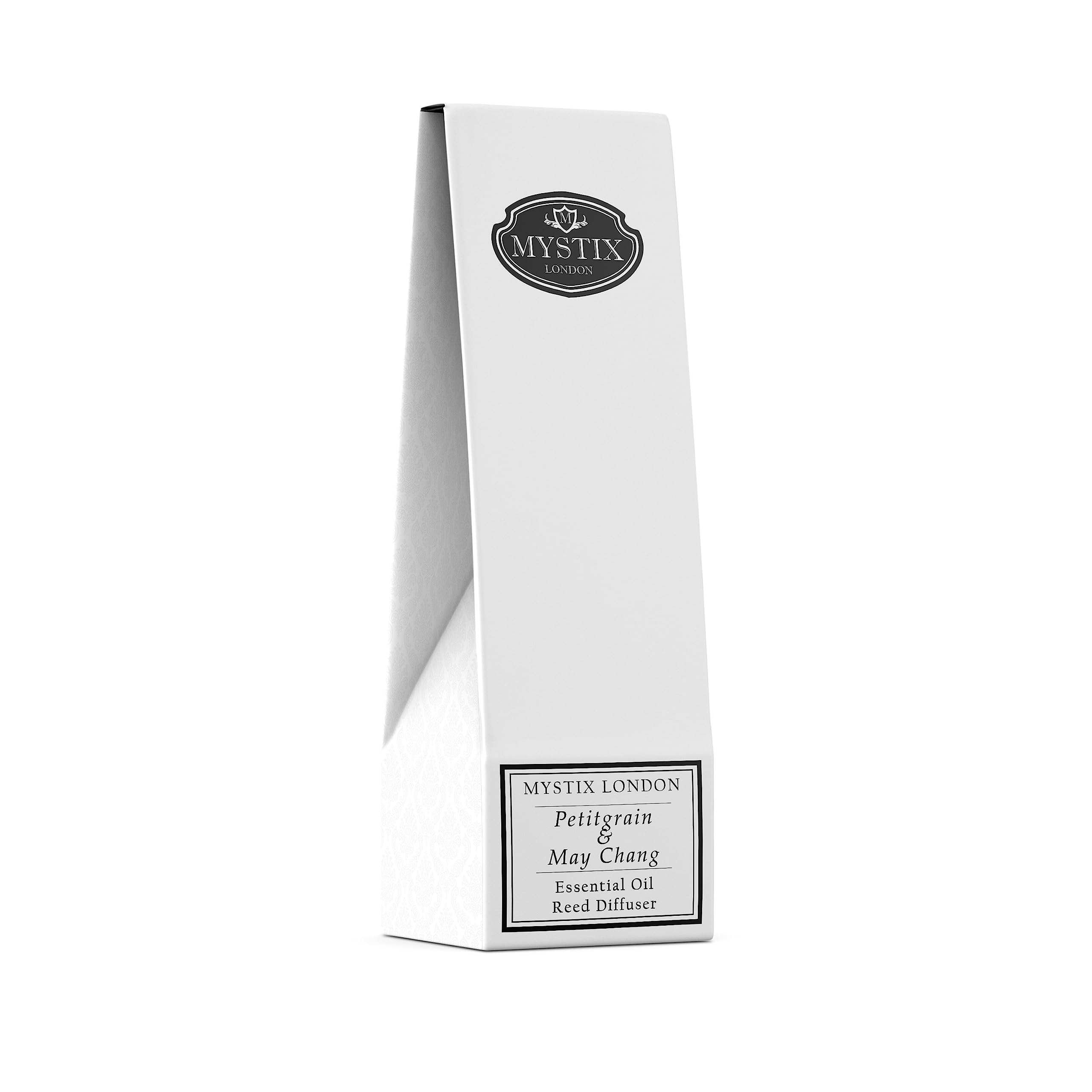 Mystix London | Petitgrain & May Chang Essential Oil Reed Diffuser | 200ml | Best Aroma for Home, Kitchen, Living Room and Bathr