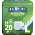 FitRight OptiFit Extra Adult Briefs, Incontinence Diapers with Tabs, Moderate Absorbency, Large, 44 to 56, 20 Count (Pack of 4)