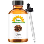Sun Essential Oils - Clove Essential Oil 4 oz Clove Oil for Diffuser, Skin, Aromatherapy with Dropper - Clove Oil Aromatherapy -
