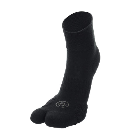 Doctor's Choice Bunion Relief Quarter Sock with Split Toe Separator and Soft Cushioning for Hallux Valgus, (Black, Large) Womens