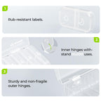 AUVON XL Weekly Pill Organizer 2 Times a Day, Pill Box 7 Day with One-Side Large Openings for Easy to Use, White AM PM Pill Case