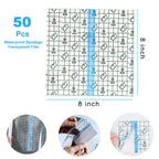 OBTANIM 50 Sheet Transparent Waterproof Stretch Adhesive Bandage Clear Film Dressing Bandages Tape Cover for Tattoo Shower Swimm