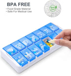 TookMag Weekly Pill Organizer 2 Times a Day, Easy Fill AM PM Pill Box, Large Capacity Quick-Refill 7 Day Pill Cases for Pills/Vi