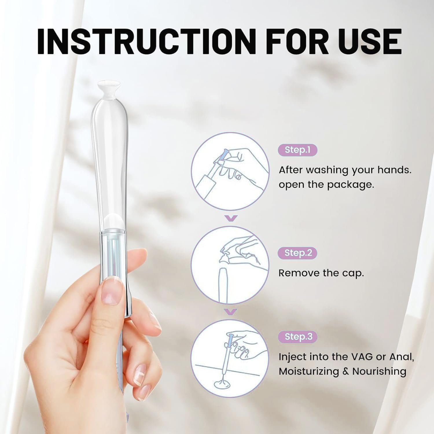 BED GAME Vaginal Moisturizer - Intimate Moisturizing Feminine Lube Injector for Women's Dryness- Disposable Prefilled Massage Ge