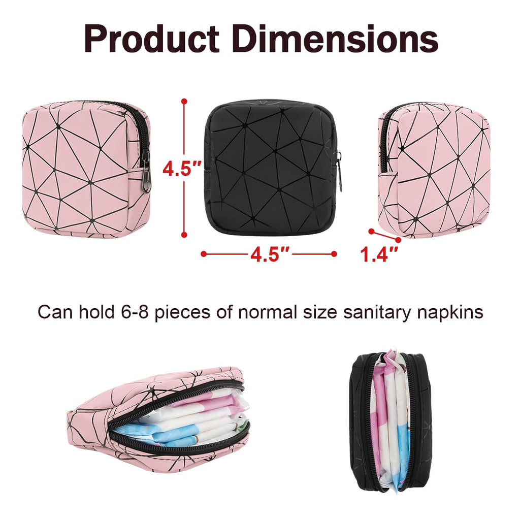 Desing Wish Sanitary Napkin Storage Bag, Menstrual Cup Pouch Nursing Pad Holder Tampon Bags Feminine Product Pouches Portable Pe