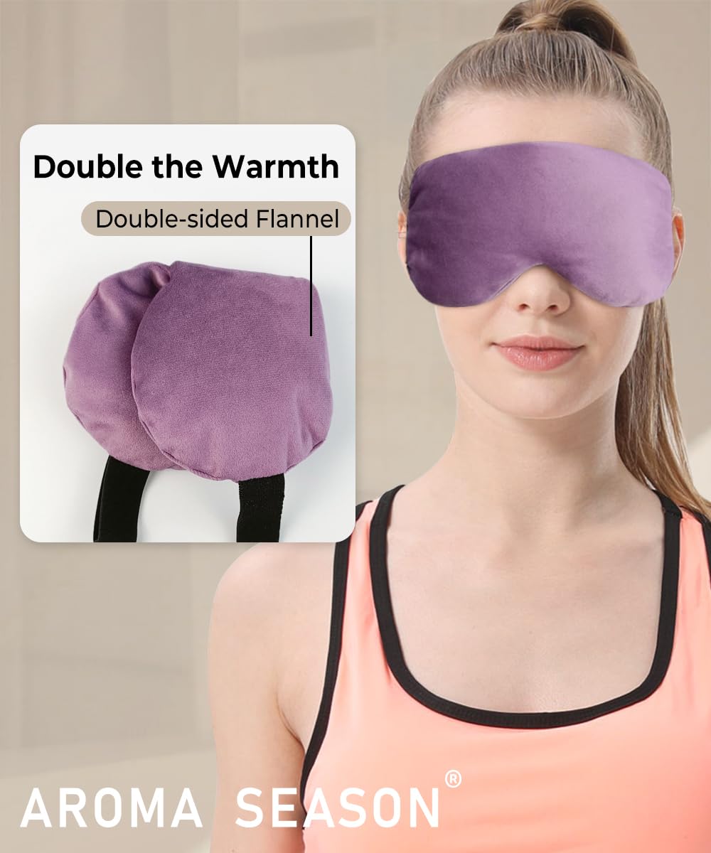 Aroma Season Weighted Eye Mask, Warm Eye Compress for Dry Eyes, Moist Heat Lavender Eye Mask, Microwave Eye Mask for Stye, Belph
