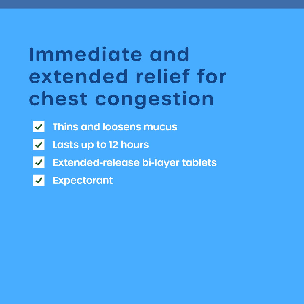 HealthCareAisle Guaifenesin 600 mg Extended Release - 100 Tablets - Mucus Relief Expectorant for Chest Congestion Relief